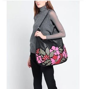 NEW Tosca Blu Hobo Blue Floral Leather Bag Purse